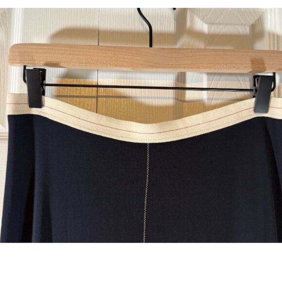 Rozae Nichols Navy Tiered Ruffle Skirt S Made USA Designer Contemporary Luxury - Picture 2 of 9